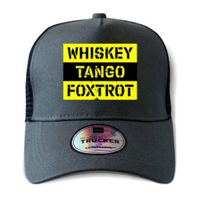 ton-outdoor-6-panel-outdoor-trucker-cap---whiskey-. TON "Whiskey Tango Foxtrot" Outdoor Trucker Cap