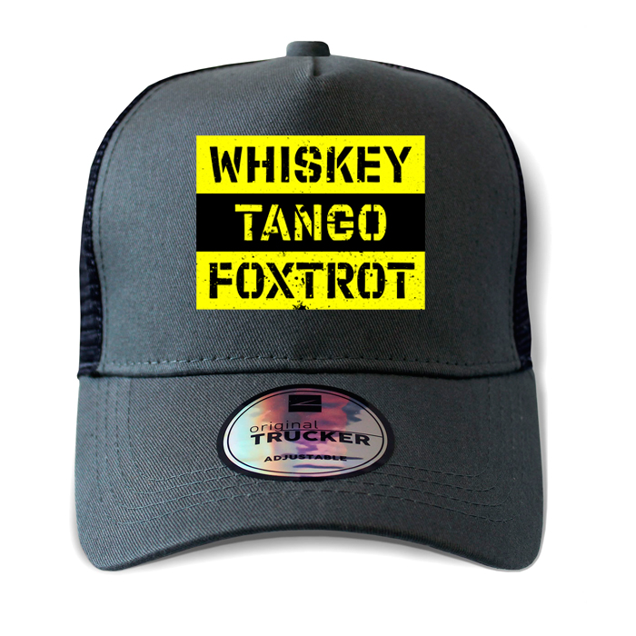 ton-outdoor-6-panel-outdoor-trucker-cap---whiskey-. TON "Whiskey Tango Foxtrot" Outdoor Trucker Cap
