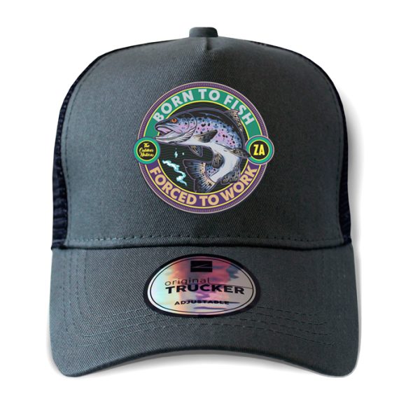ton-outdoor-6-panel-outdoor-trucker-cap---born-to-. TON "Born to Fish" Outdoor Trucker Cap