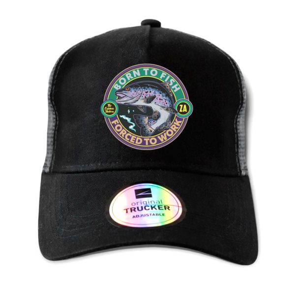 ton-outdoor-6-panel-outdoor-trucker-cap---born-to-. TON "Born to Fish" Outdoor Trucker Cap