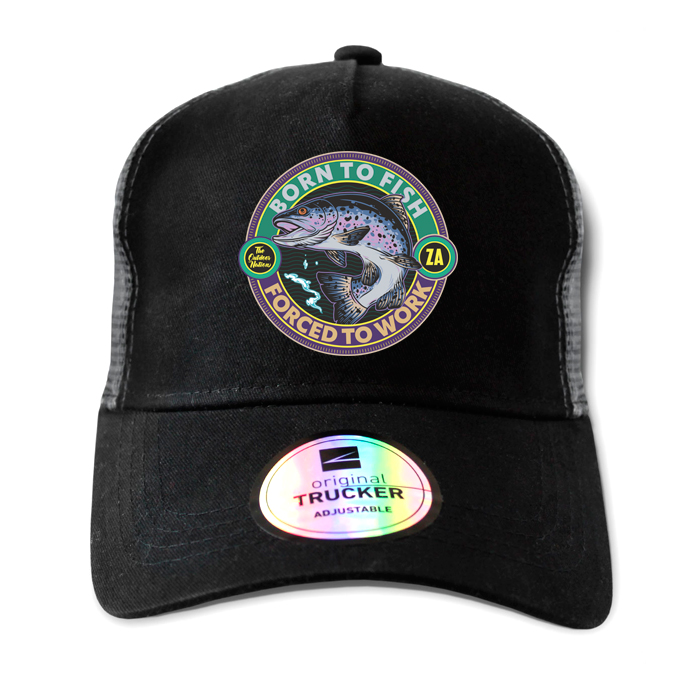 ton-outdoor-6-panel-outdoor-trucker-cap---born-to-. TON "Born to Fish" Outdoor Trucker Cap