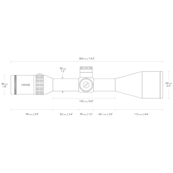 hawke-sidewinder-scope-30-6-24x56mm-ffp-sf-ir-(mil. Hawke Sidewinder Scope 30 6-24X56MM FFP SF IR (Mil Dot Reticle) MOA