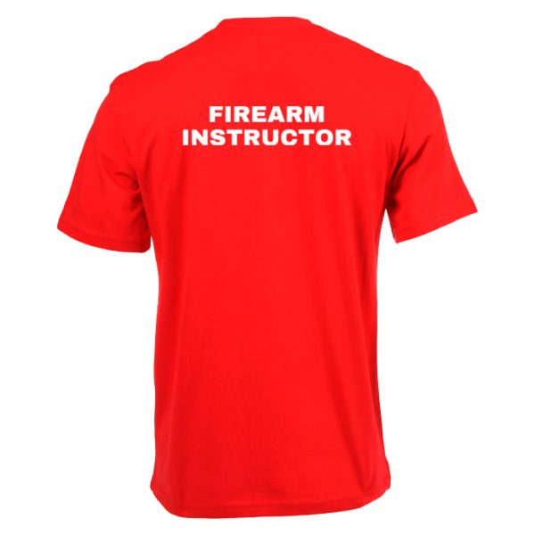 dzi-firearm-instructor-t-shirt-red-001. DZI "FIREARM INSTRUCTOR" 165g Premium Duty T-Shirt