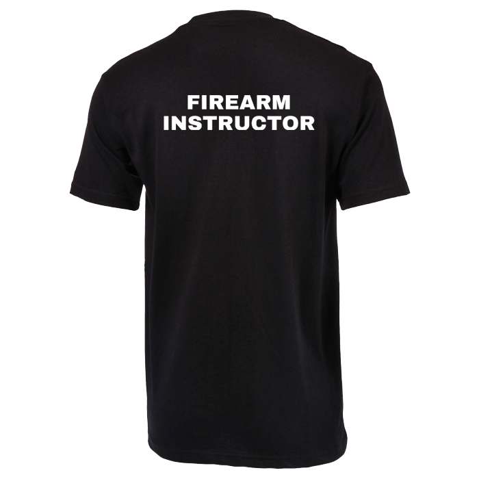 dzi-firearm-instructor-t-shirt-black-001. DZI "FIREARM INSTRUCTOR" 165g Premium Duty T-Shirt