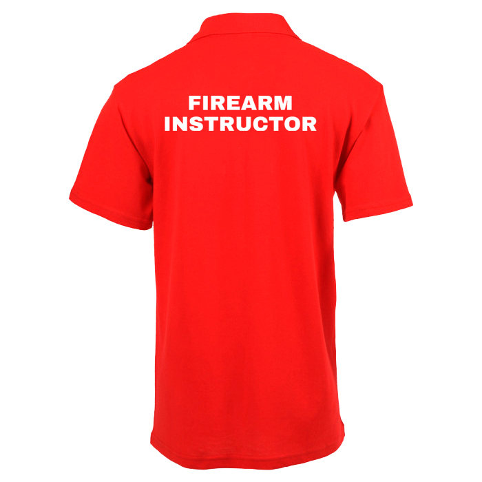 dzi-firearm-instructor-golf-shirt-red-001. DZI "FIREARM INSTRUCTOR" 180g Cotton Polo Duty Shirt