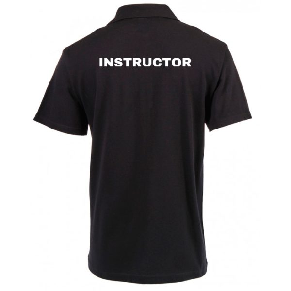 dzi-instructor-polo-shirt-black-001. DZI "INSTRUCTOR" 180g Cotton Polo Duty Shirt