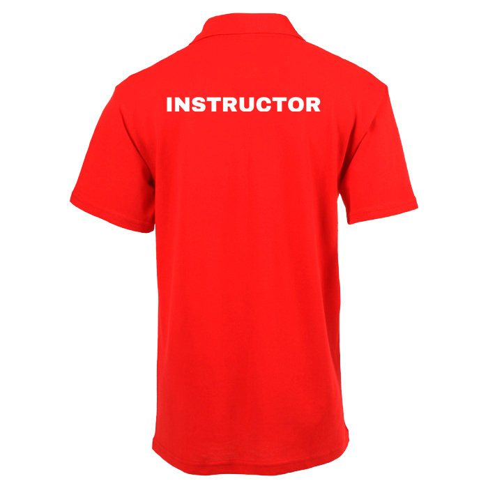 dzi-instructor-polo-shirt-red-001. DZI "INSTRUCTOR" 180g Cotton Polo Duty Shirt