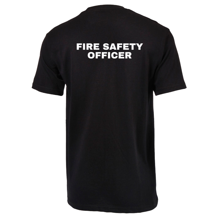 dzi-fire-safety-officer-t-shirt-black-001. DZI "FIRE SAFETY OFFICER" 165g Premium Duty T-Shirt