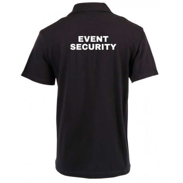 dzi-event-security-polo-shirt-black-001. DZI "EVENT SECURITY" 180g Cotton Polo Duty Shirt