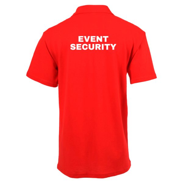dzi-event--security-polo-shirt-red-0001. DZI "EVENT SECURITY" 180g Cotton Polo Duty Shirt