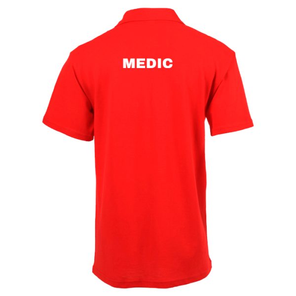 dzi-medic-polo-shirt-red-001. DZI "MEDIC" 180g Cotton Polo Duty Shirt