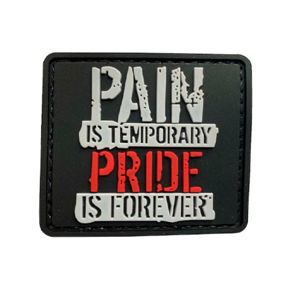 tacspec-pain-is-temporary-pvc-velcro-patch. TacSpec "Pain is Temporary" PVC Velcro Patch - Black/Grey