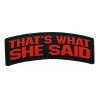 tacspec-thats-what-she-said-pvc-velcro-patch. TacSpec "That's What She Said" PVC Velcro Patch - Red