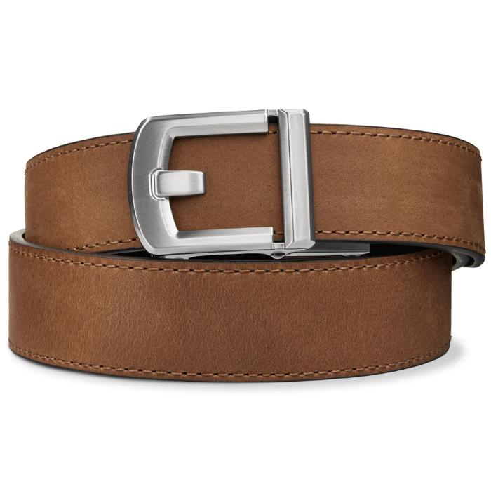 kore-buffalo-leather-belt---brown-001. Kore Reinforced Buffalo Leather Ratcheting Gun Belt with X8 Buckle - Brown - 24" - 44"