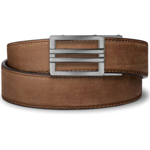 keblx1brn-kore-reinforced-buffalo-leather-ratcheti. Kore Reinforced Buffalo Leather Ratcheting Gun Belt with X1 Buckle - Brown - 24" - 44"