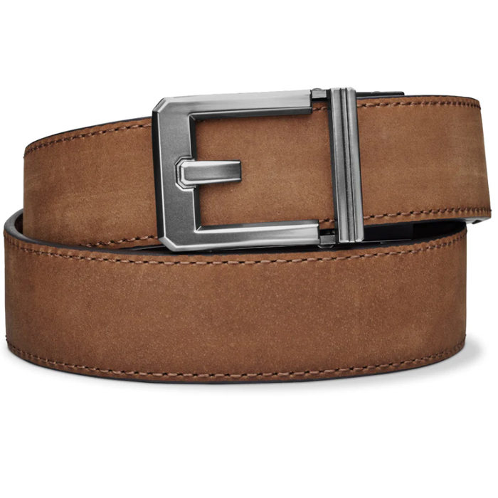 keblx3brn-kore-reinforced-buffalo-leather-ratcheti. Kore Reinforced Buffalo Leather Ratcheting Gun Belt with X3 Buckle - Brown - 24" - 44"
