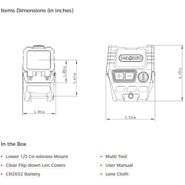 aems-rd-005. Holosun AEMS-RD Dual Reticle Red Dot Rifle Optic Enclosed