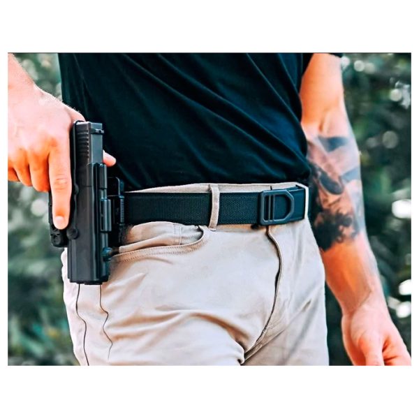 kore-tactical-x5-belt-black-002. Kore EDC Reinforced Tactical Ratcheting Gun Belt with Black X6 Buckle - Black - 24" - 54"