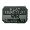 tacspec-play-stupid-games. Tacspec "Play Stupid Games" PVC Velcro Patch - Black