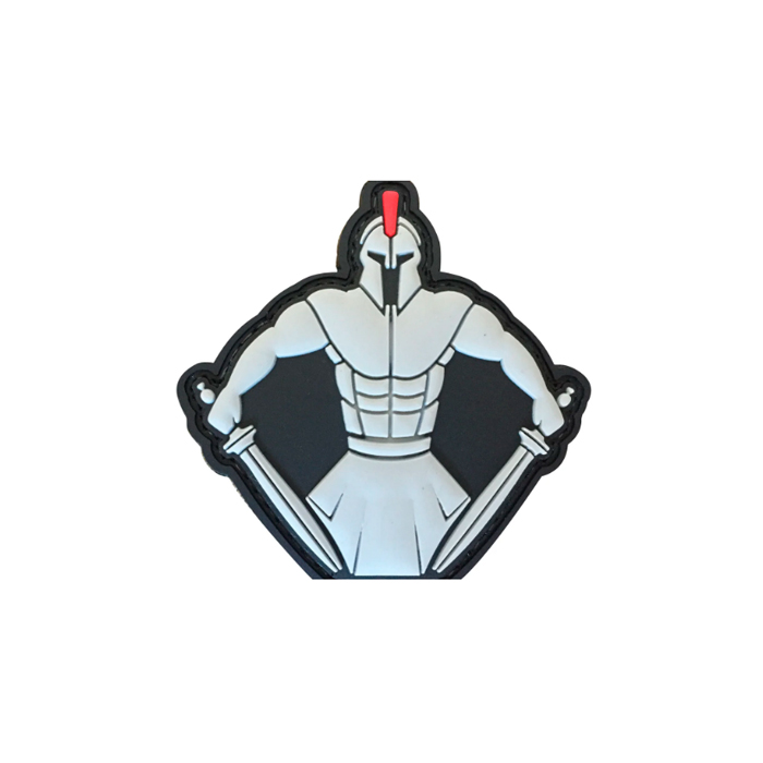 tacspec-spartan-warrior-molon-labe-pvc-velcro-patc. TacSpec "Spartan Warrior Molon Labe" PVC Velcro Patch - Grey