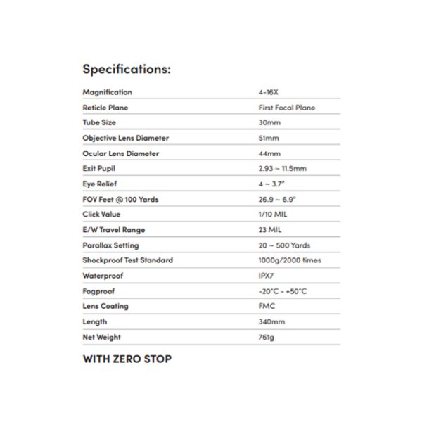 akra-genesis-4-16x44-ffp-(mrad)-scope-(rings-&-ext. Akra Genesis 4-16x44 FFP (MRAD) Scope (Rings & Extras Included)