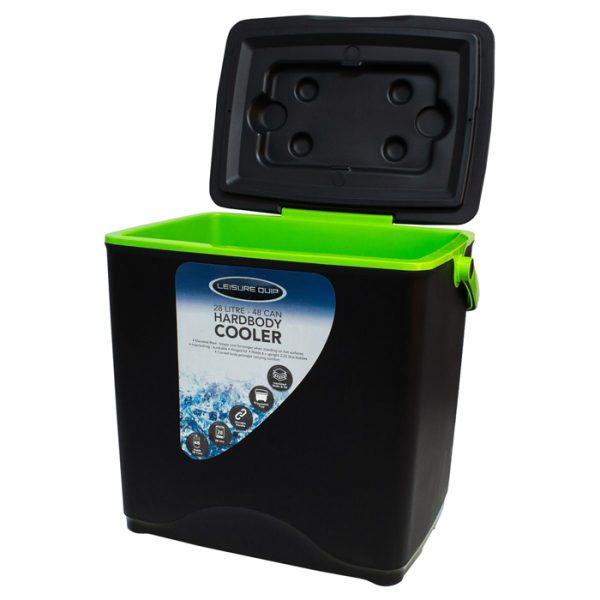 mq9102-leisure-quip-28lt-hardbody-coolerbox---blac. Leisure Quip 28L Hardbody Coolerbox - Black Outer, Green Inner