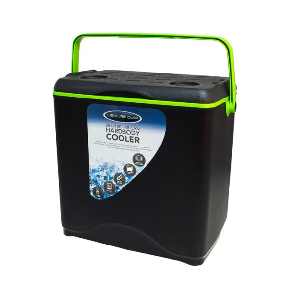 mq9102-leisure-quip-28lt-hardbody-coolerbox---blac. Leisure Quip 28L Hardbody Coolerbox - Black Outer, Green Inner