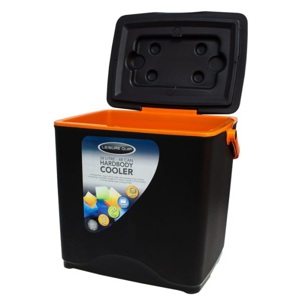 mq9103-leisure-quip-28lt-hardbody-coolerbox---blac. Leisure Quip 28L Hardbody Coolerbox - Black Outer, Orange Inner