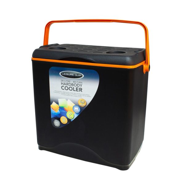 mq9103-leisure-quip-28lt-hardbody-coolerbox---blac. Leisure Quip 28L Hardbody Coolerbox - Black Outer, Orange Inner
