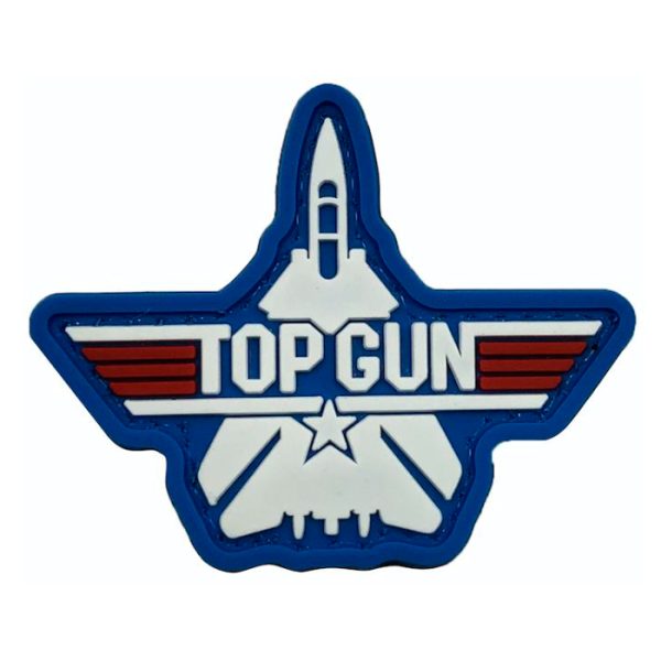 tacspec-top-gun-fighter-pvc-velcro-patch---blue-wh. TacSpec "Top Gun Fighter Jet" PVC Velcro Patch - Blue/White