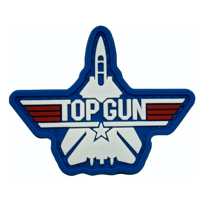tacspec-top-gun-fighter-pvc-velcro-patch---blue-wh. TacSpec "Top Gun Fighter Jet" PVC Velcro Patch - Blue/White