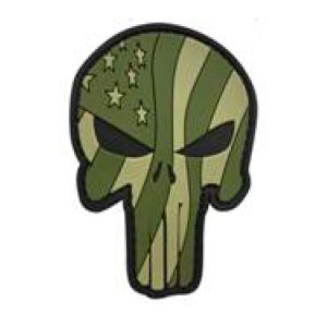 tacspec-punisher---waving-flag---usa-pvc-velcro-pa. TacSpec "Camo Flag Cut Out Punisher" PVC Velcro Patch - OD