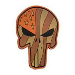tacspec-punisher---waving-flag---usa-pvc-velcro-pa. TacSpec "Camo Flag Cut Out Punisher" PVC Velcro Patch - Tan