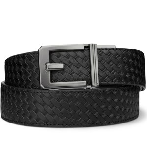 kore-edc-basketweave-gun-belt-x3-buckle-gun-metal-. Kore EDC Basketweave Gun Belt X3 Buckle Gun Metal - Black - 24" - 44"