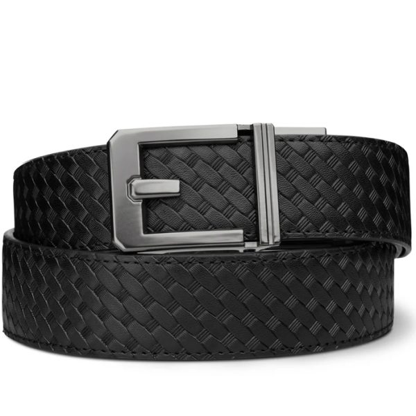kore-edc-basketweave-gun-belt-x3-buckle-gun-metal-. Kore EDC Basketweave Gun Belt X3 Buckle Gun Metal - Black - 24" - 44"