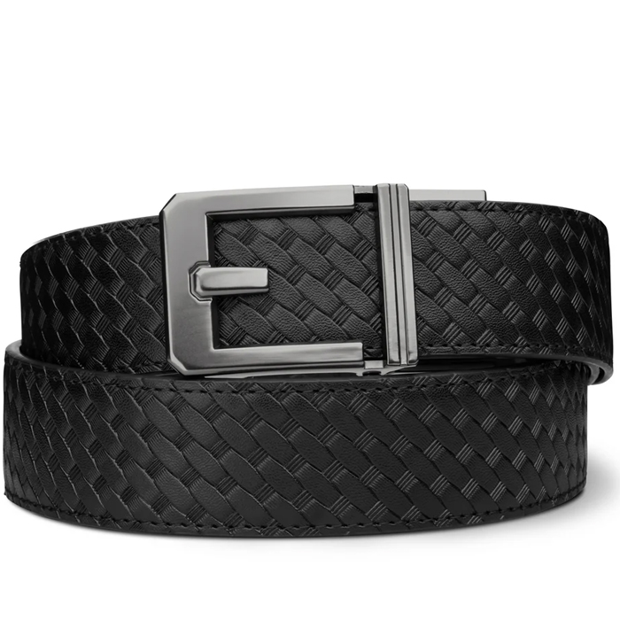 kore-edc-basketweave-gun-belt-x3-buckle-gun-metal-. Kore EDC Basketweave Gun Belt X3 Buckle Gun Metal - Black - 24" - 44"
