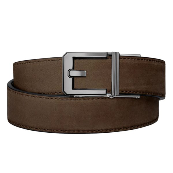 kore-reinforced-buffalo-leather-ratcheting-gun-bel. Kore Reinforced Buffalo Leather Ratcheting Gun Belt with X3 Buckle - Coffee - 24" - 44"