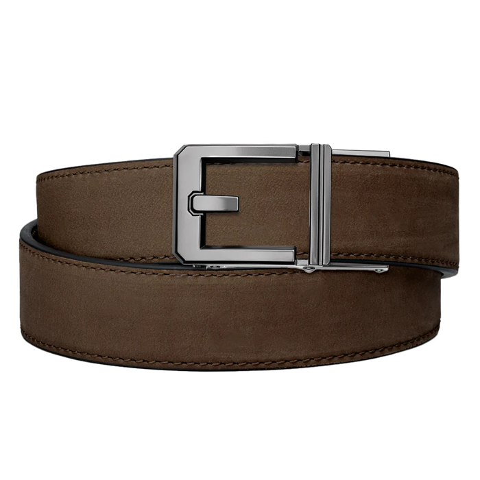 kore-reinforced-buffalo-leather-ratcheting-gun-bel. Kore Reinforced Buffalo Leather Ratcheting Gun Belt with X3 Buckle - Coffee - 24" - 44"