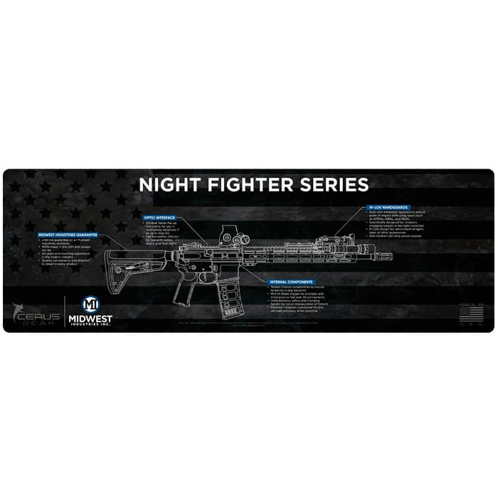 mi-gunmat-ar15-midwest-industries-ar-15-series-gun. Midwest Industries AR-15 Series Gun Mat 36" x 12" - Black