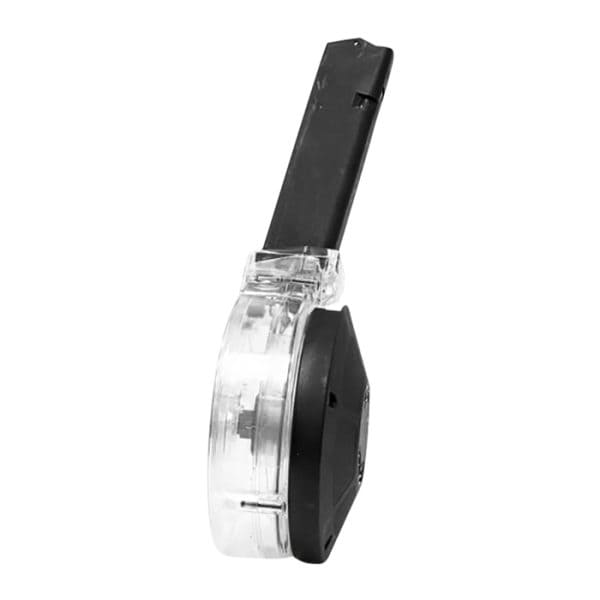 kci-mz028-kci-usa-50rd-drum-magazine-40-sw---black. KCI USA Glock 50rd Drum Magazine .40 S&W - Black Polymer