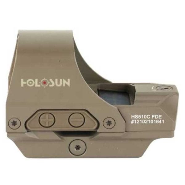 hs510c-fde-holosun-hs510c-sight-selectible-reticle. Holosun HS510C Sight Selectible Reticle/Solar Panel/QD Mount - Red Reticle - FDE