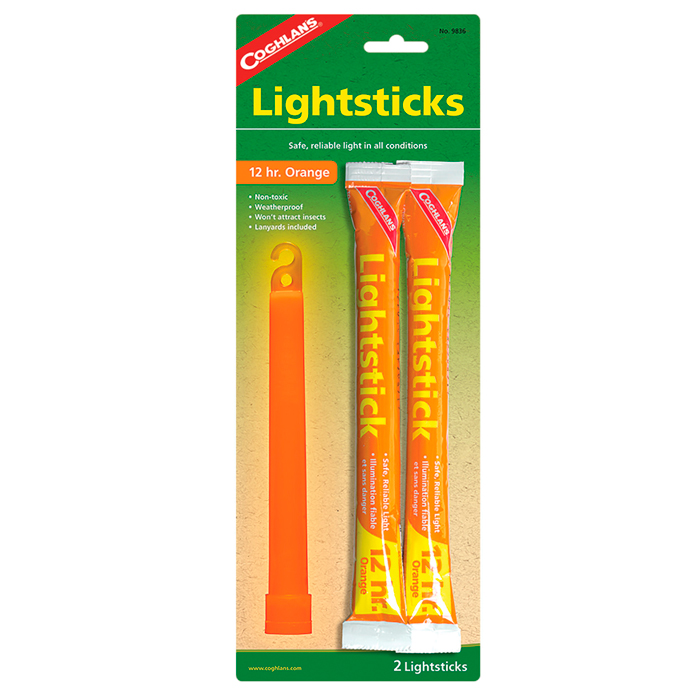 cog9836-coghlan's-lightsticks-orange-2pk-001. Coghlan's Lightsticks Orange 2pk
