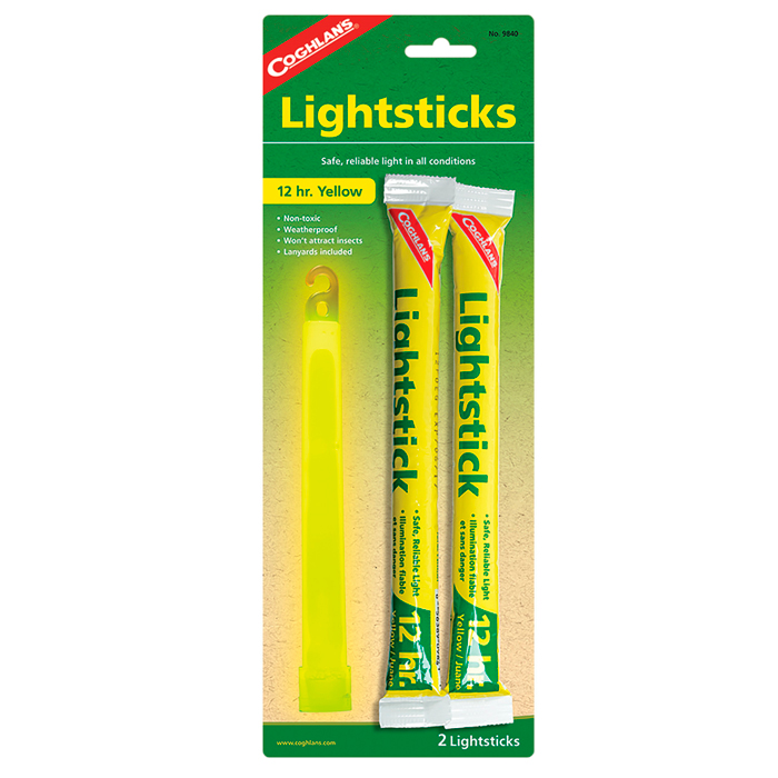 cog9840-coghlan's-lightsticks-yellow-2pk-001. Coghlan's Lightsticks Yellow 2pk